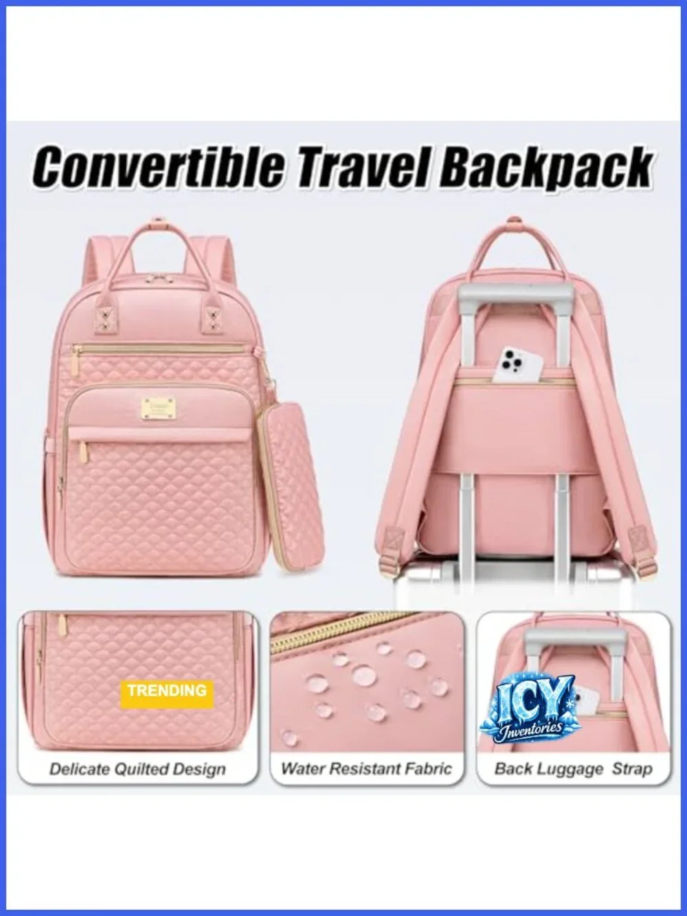 Water Resistant Laptop Backpack with Wallet Large Capacity Travel College